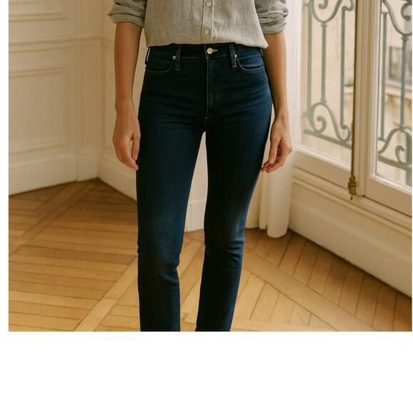 Mother Blue Denim High Waisted Rascal Crop Jeans 30 - Picture 1 of 7